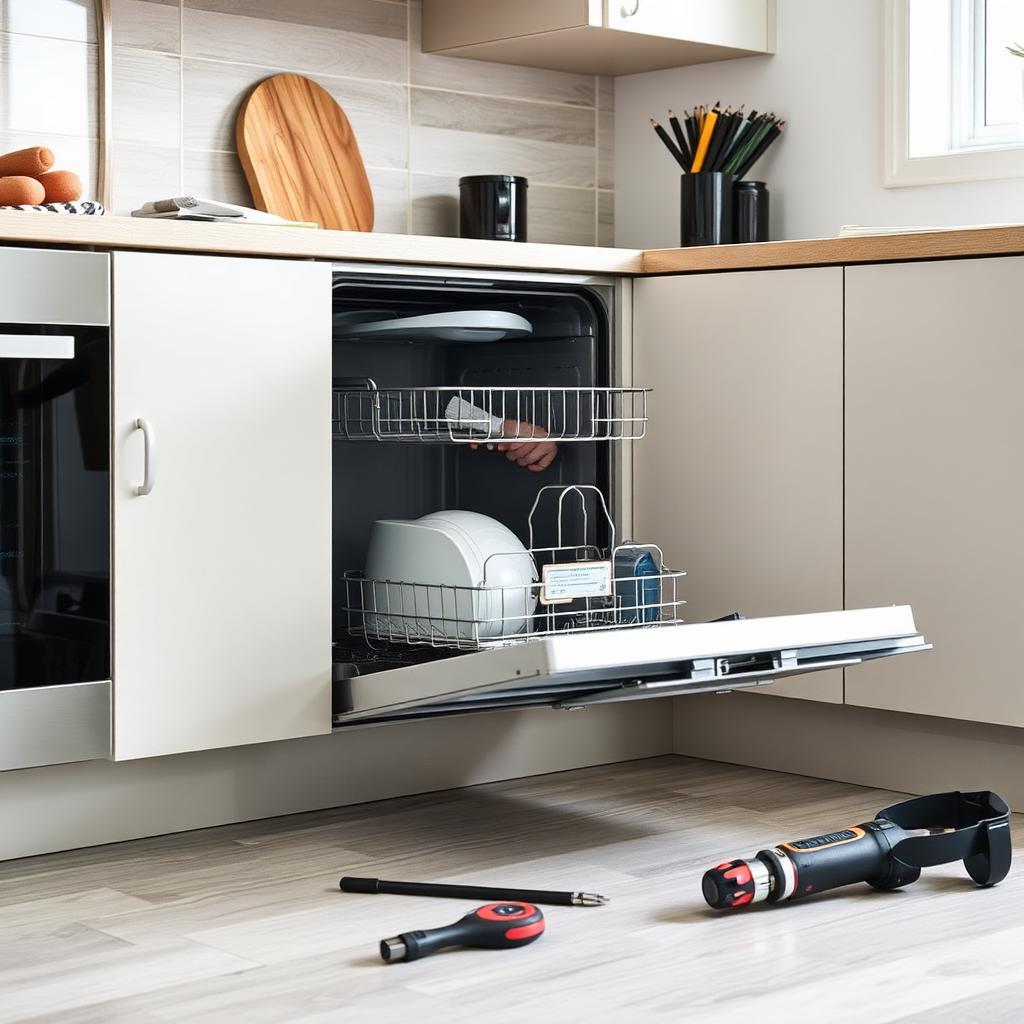 Dishwasher repair under counter